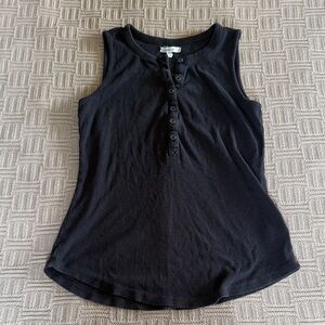 Maurices Black Henley Sleeveless Tank
